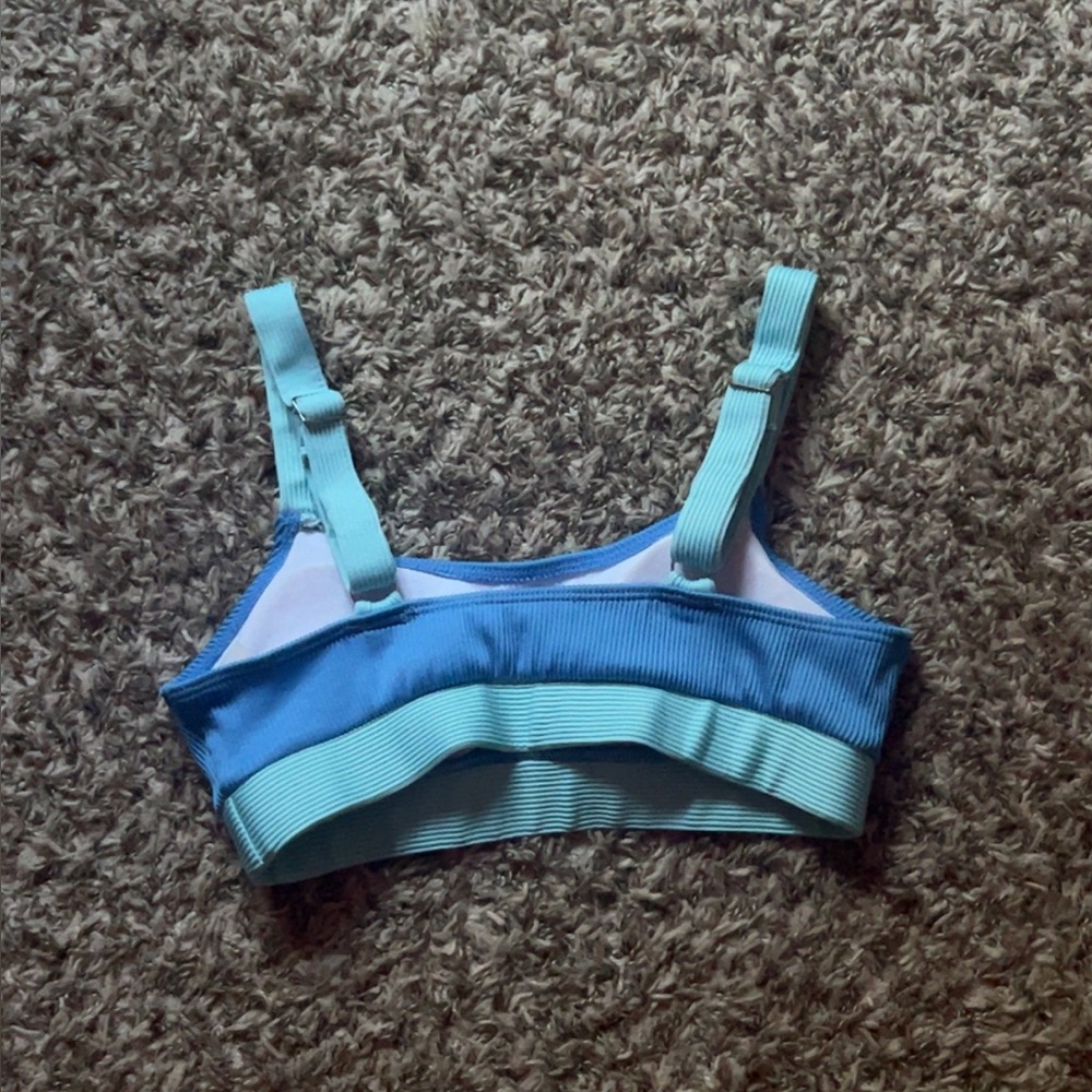 Blue Ribbed Bikini Top - Picture 2 of 2
